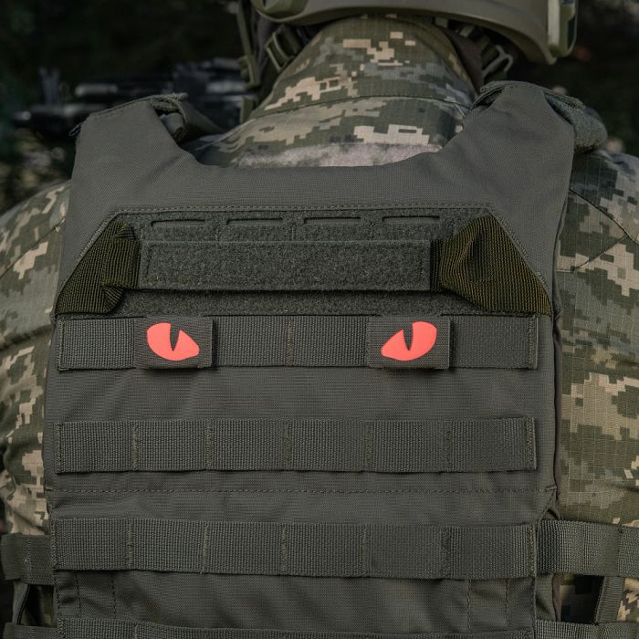 M-Tac нашивка Tiger Eyes Laser Cut (пара) Ranger Green/Red/GID