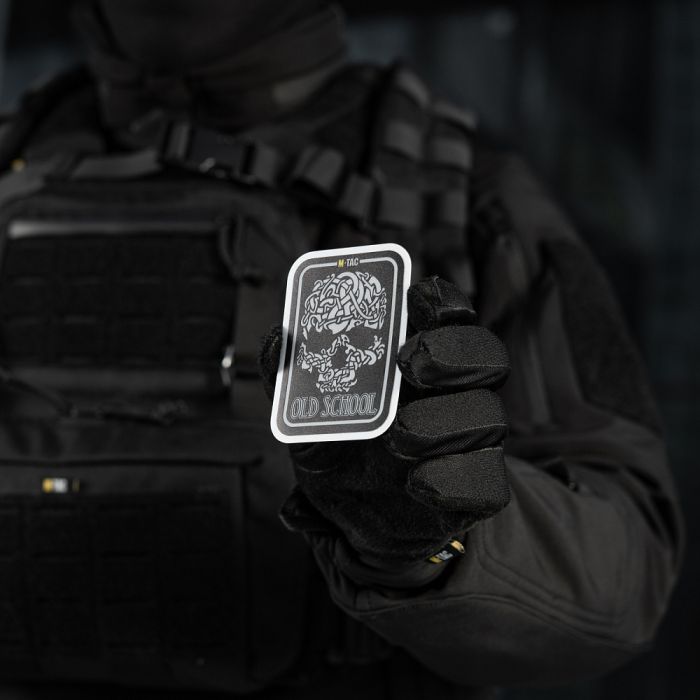 M-Tac наклейка Old School Small світловідбиваюча Black
