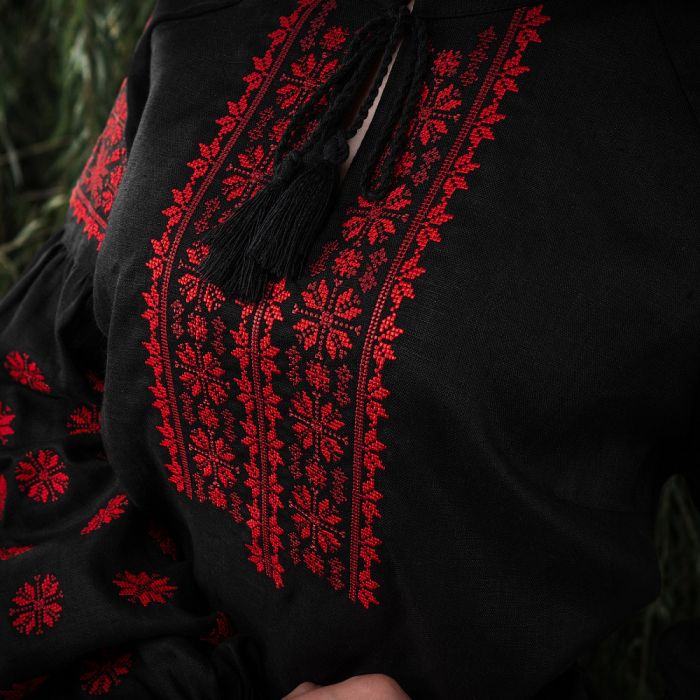 M-Tac вишиванка жіноча 100% льон чорна