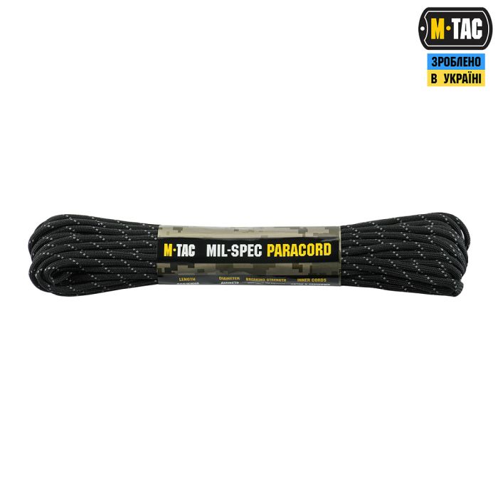 M-Tac паракорд 550 mil-spec 15m Black Reflective