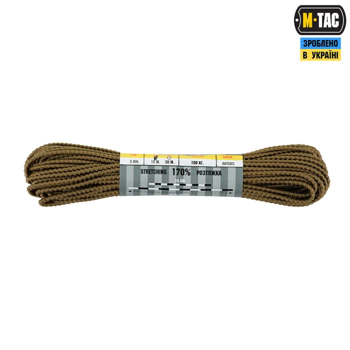 M-Tac паракорд Shock-Cord 3mm 15m Dragon Skin Coyote