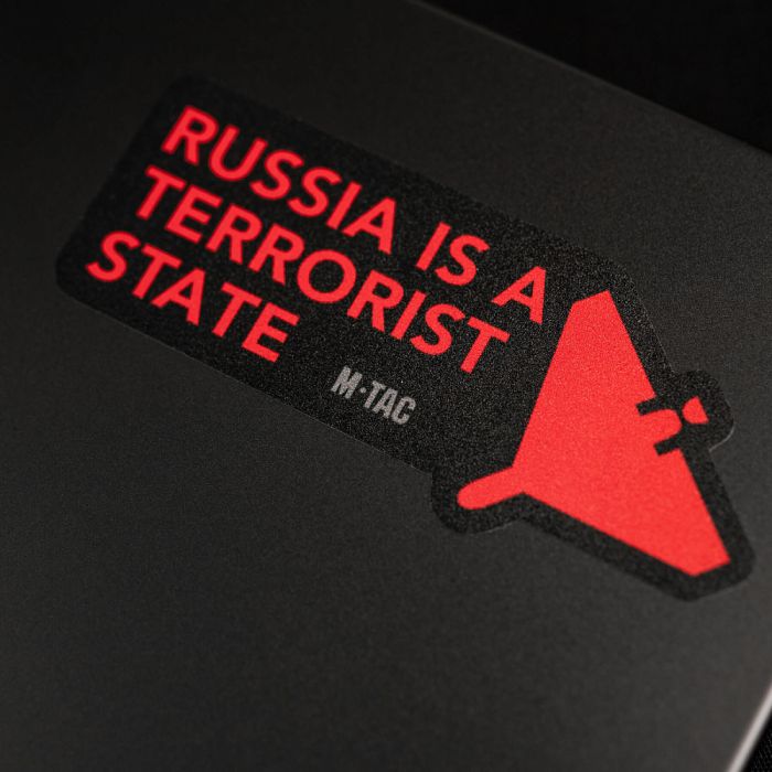 M-Tac наклейка russia is a terrorist state Small Black