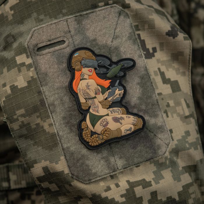 M-Tac нашивка Tactical girl №6 PVC redhead Hooligan Olive V1