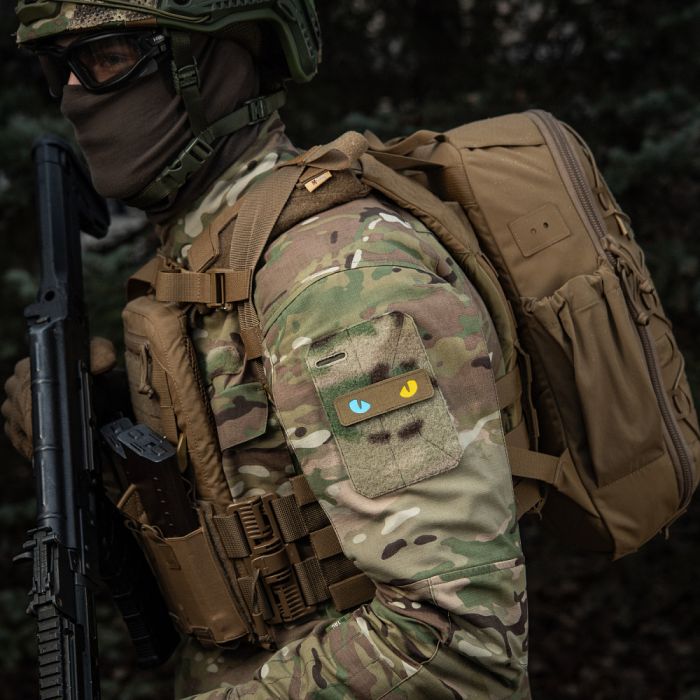 M-Tac нашивка Cat Eyes Laser Cut Coyote/Yellow/Blue/GID