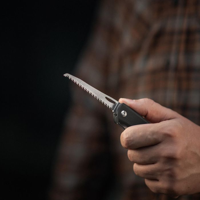 M-Tac ніж складаний Type 9 (6 інструментів) Black/Steel