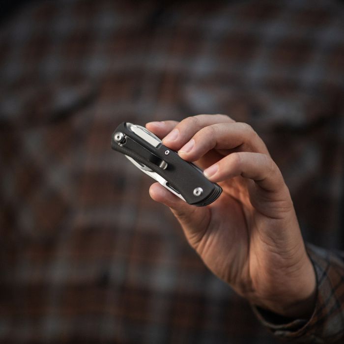 M-Tac ніж складаний Type 9 (6 інструментів) Black/Steel