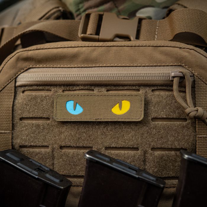 M-Tac нашивка Cat Eyes Laser Cut Coyote/Yellow/Blue/GID