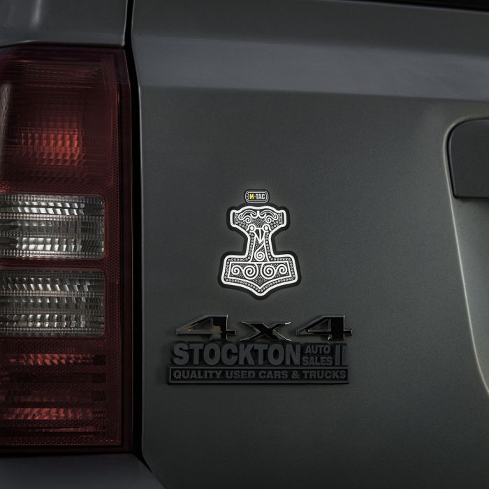 M-Tac наклейка Mjölnir Large світловідбиваюча Black