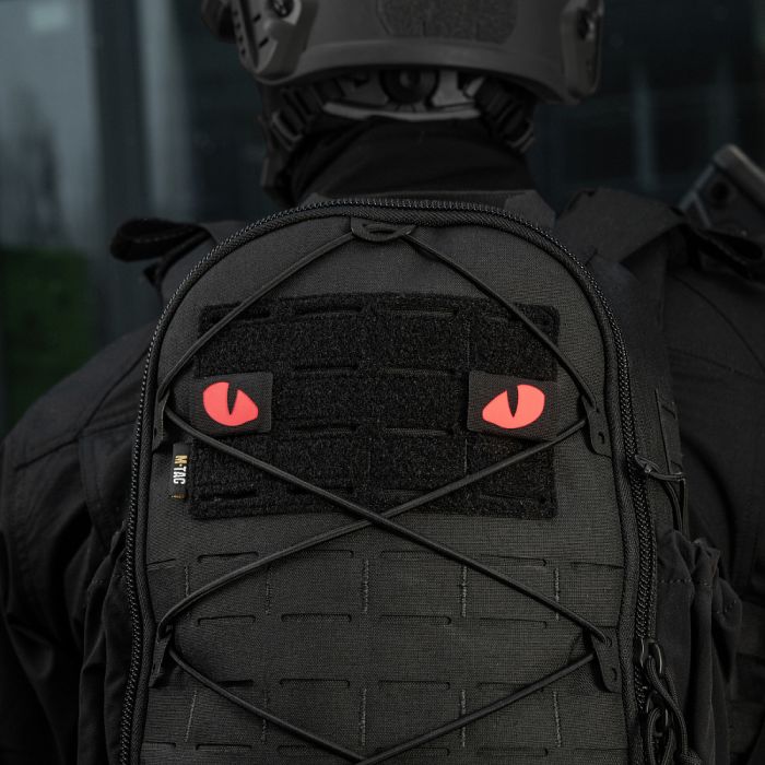 M-Tac нашивка Tiger Eyes Laser Cut (пара) Black/Red/GID