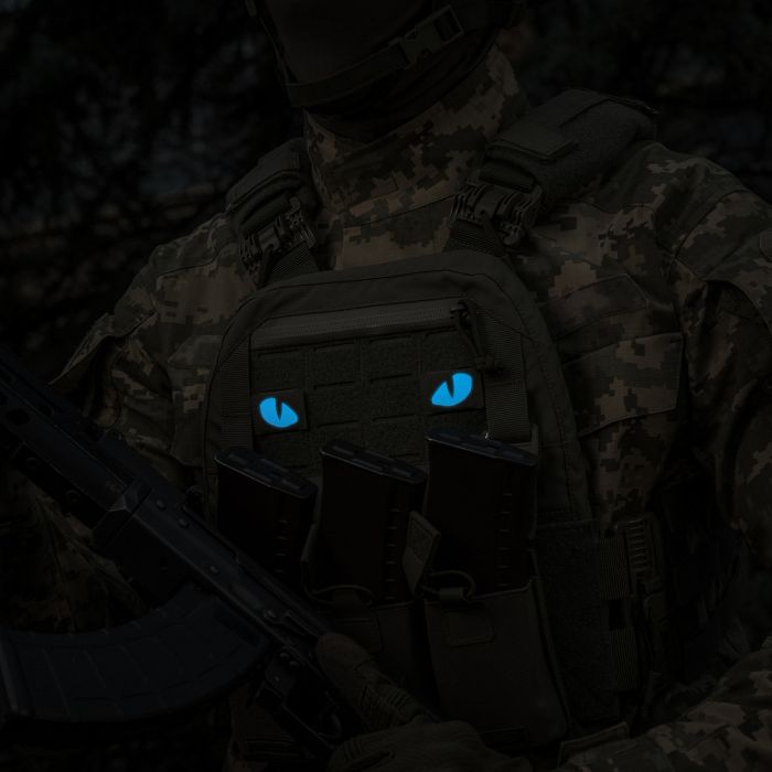 M-Tac нашивка Tiger Eyes Laser Cut (пара) Ranger Green/Blue/GID