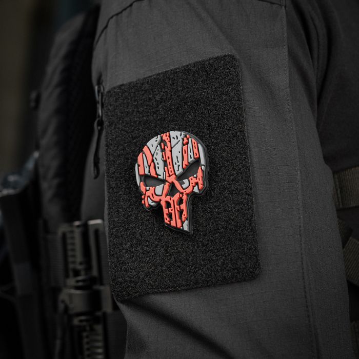 M-Tac нашивка Ukrainian Punisher 3D PVC Red/Black type 2