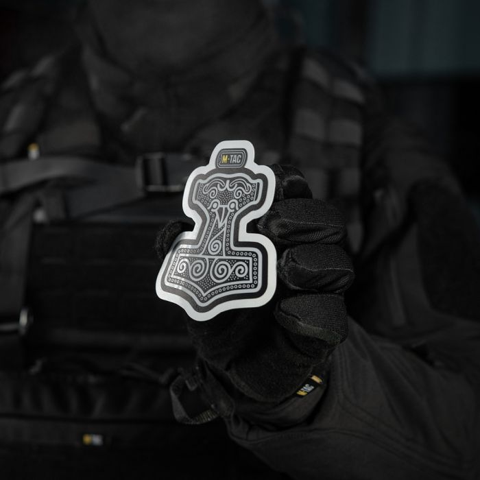 M-Tac наклейка Mjölnir Large світловідбиваюча Black