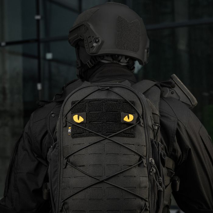 M-Tac нашивка Tiger Eyes Laser Cut (пара) Black/Yellow/GID