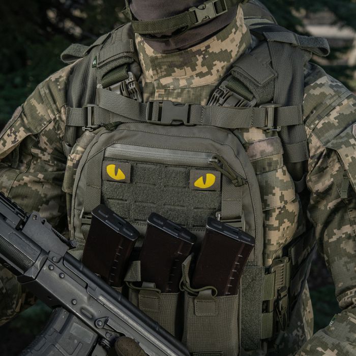 M-Tac нашивка Tiger Eyes Laser Cut (пара) Ranger Green/Yellow/GID