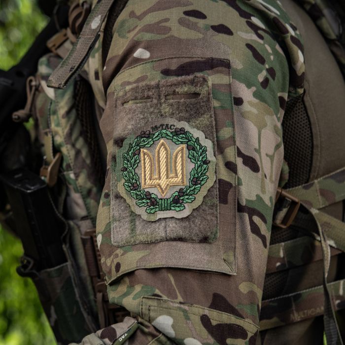 M-Tac нашивка Тризуб з дубовим вінком (вишивка) Multicam