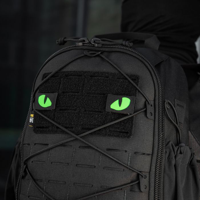 M-Tac нашивка Tiger Eyes Laser Cut (пара) Black/Green/GID