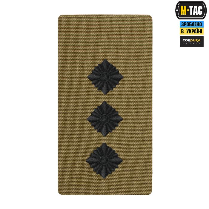 M-Tac погон на липучці Старший лейтенант (вишивка) Coyote