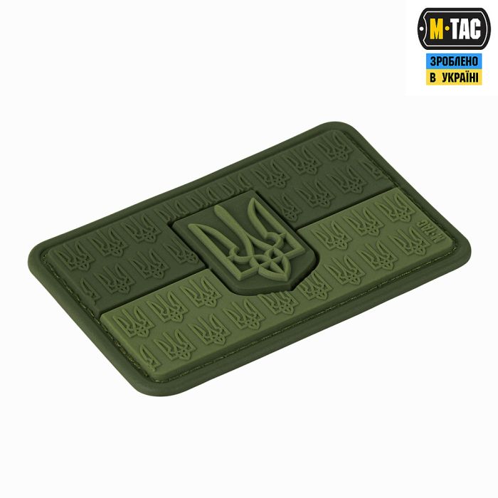 M-Tac нашивка прапор України з гербом рельєфний PVC олива