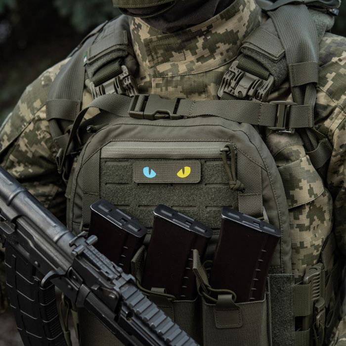 M-Tac нашивка Cat Eyes Laser Cut Ranger Green/Yellow/Blue/GID