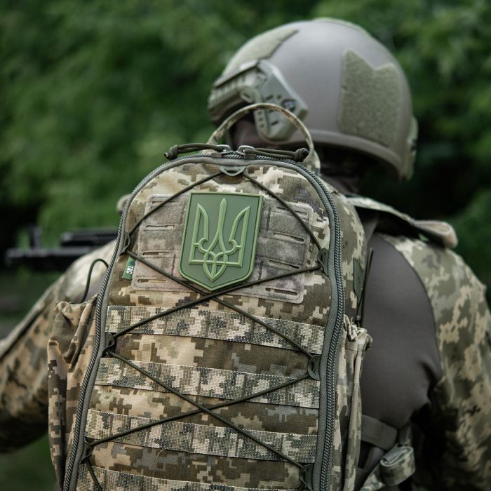 Нашивка герб України PVC великий олива