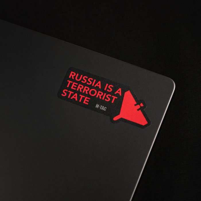 M-Tac наклейка russia is a terrorist state Small Black