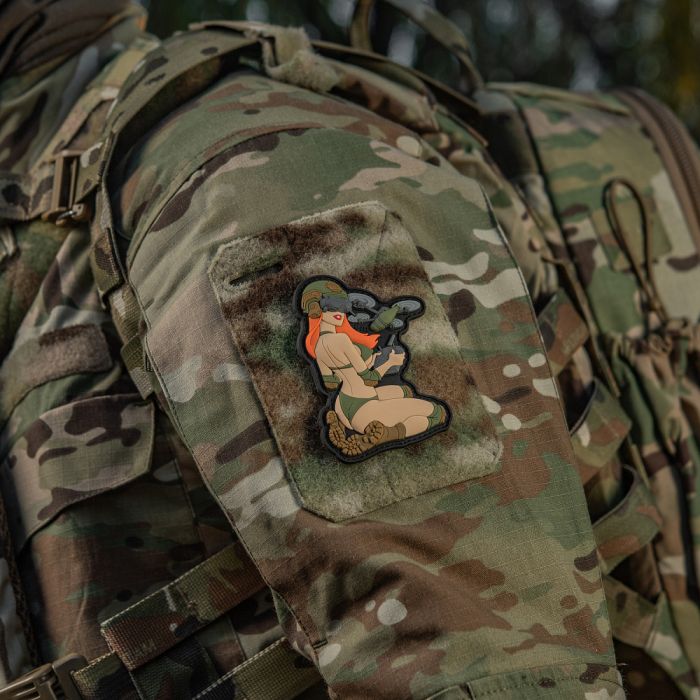M-Tac нашивка Tactical girl №6 PVC redhead/Light Olive V1