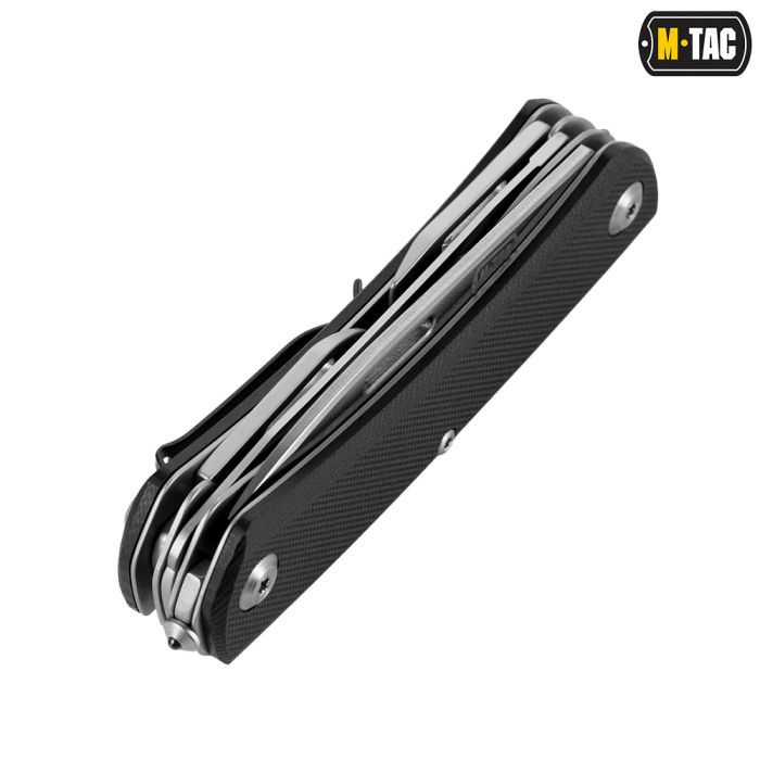 M-Tac ніж складаний Type 9 (6 інструментів) Black/Steel