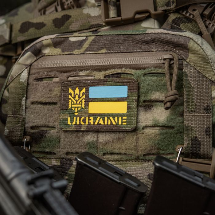M-Tac нашивка Ukraine (с Тризубом) Laser Cut Multicam/Yellow/Blue/GID