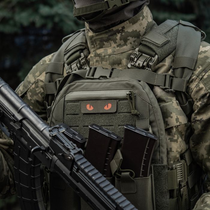 M-Tac нашивка Cat Eyes Laser Cut Ranger Green/Red/GID
