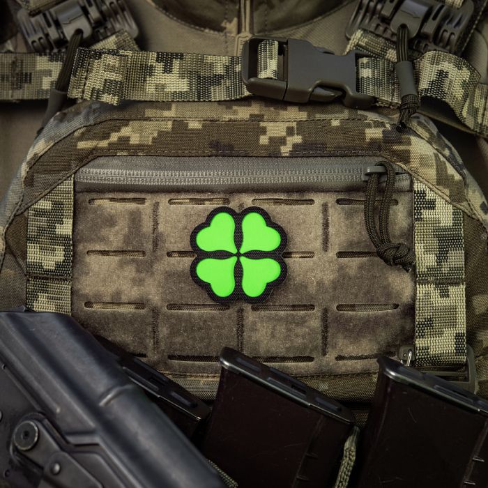 M-Tac нашивка Клевер GID Black/Green