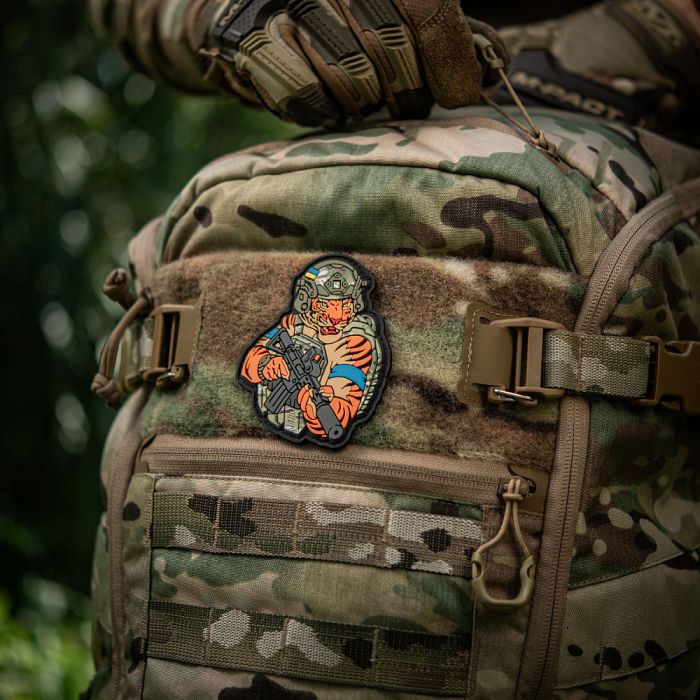 M-Tac нашивка Тигр Блакитний скотч PVC MC
