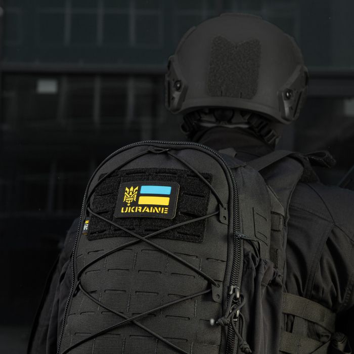 M-Tac нашивка Ukraine (с Тризубом) Laser Cut Black/Yellow/Blue/GID