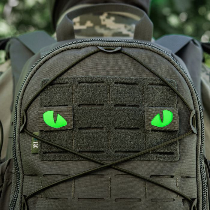 M-Tac нашивка Tiger Eyes Laser Cut (пара) Ranger Green/Green/GID