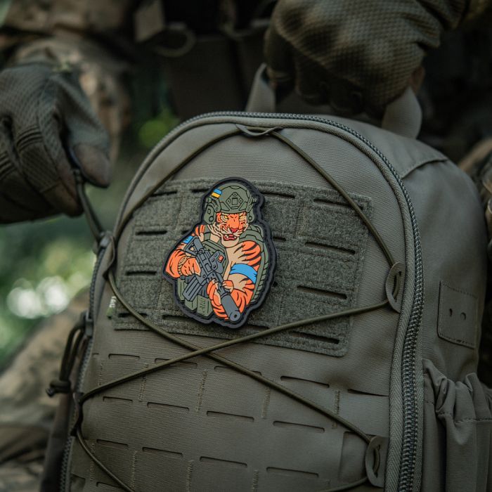 M-Tac нашивка Тигр Блакитний скотч PVC olive