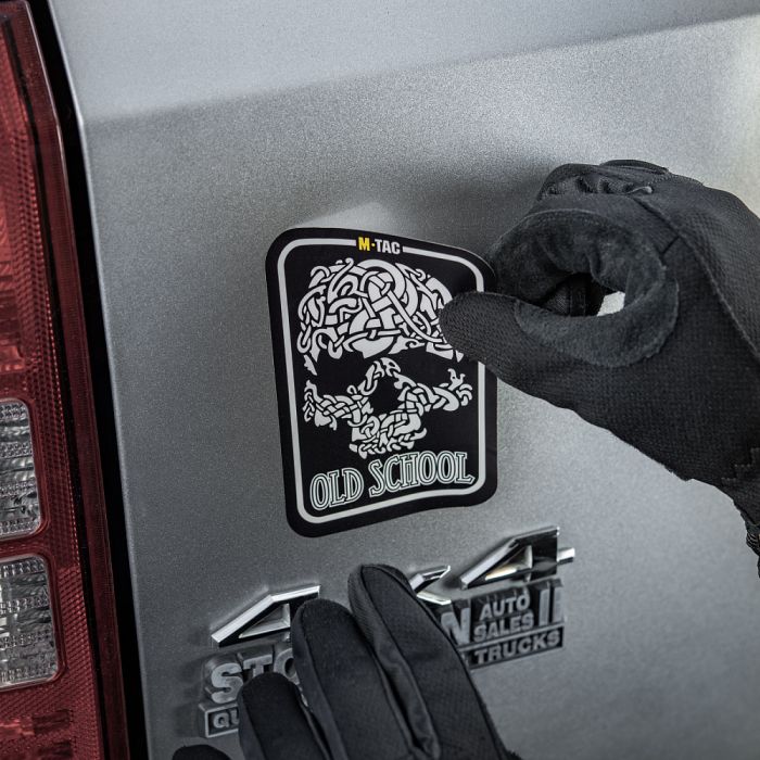 M-Tac наклейка Old School Large світловідбиваюча Black
