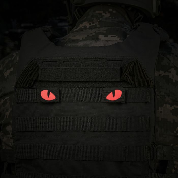 M-Tac нашивка Tiger Eyes Laser Cut (пара) Ranger Green/Red/GID