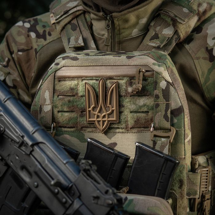 Нашивка Тризуб PVC великий койот