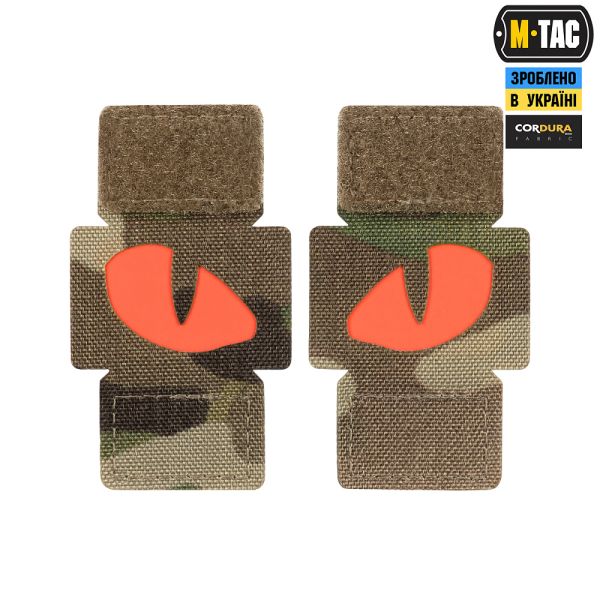 M-Tac нашивка Tiger Eyes Laser Cut (пара) Multicam/Red/GID