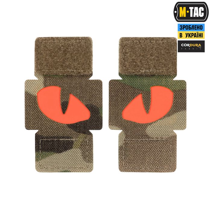 M-Tac нашивка Tiger Eyes Laser Cut (пара) Multicam/Red/GID