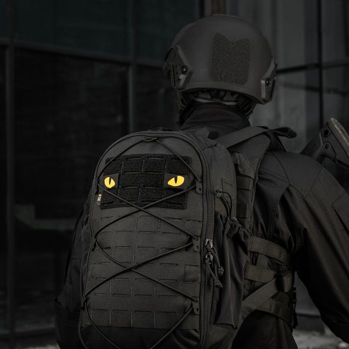 M-Tac нашивка Tiger Eyes Laser Cut (пара) Black/Yellow/GID