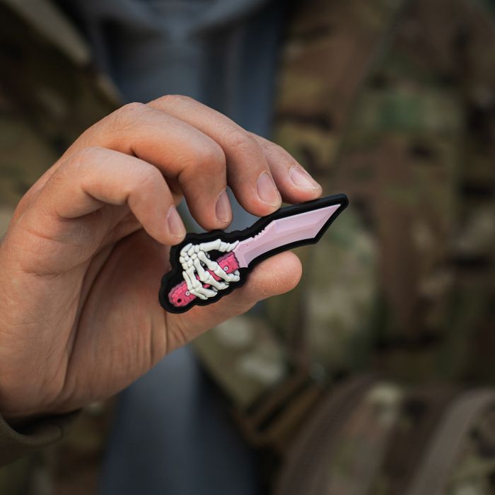 M-Tac нашивка Skeleton Knife PVC Pink