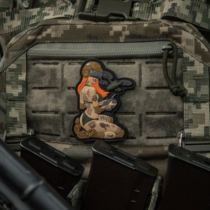 M-Tac нашивка Tactical girl №6 PVC redhead Hooligan Olive V1