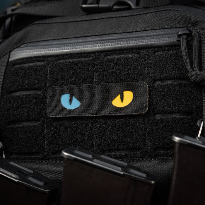 M-Tac нашивка Cat Eyes Laser Cut Black/Yellow/Blue/GID