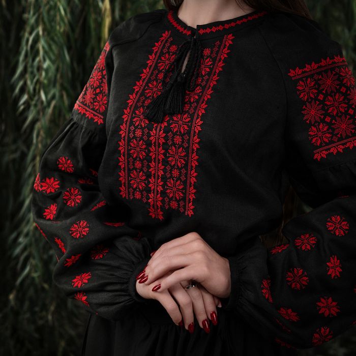 M-Tac вишиванка жіноча 100% льон чорна