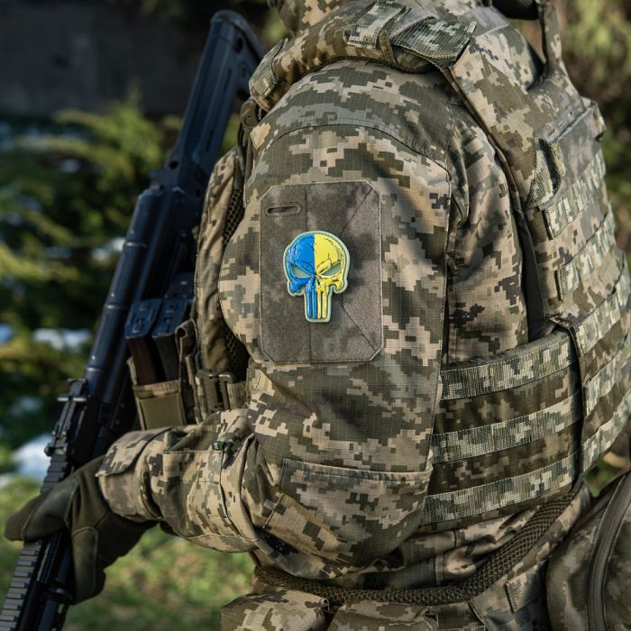 Нашивка Punisher синьо-жовтий GID