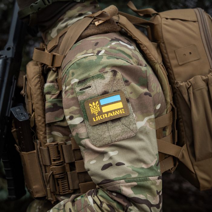 M-Tac нашивка Ukraine (с Тризубом) Laser Cut Coyote/Yellow/Blue/GID