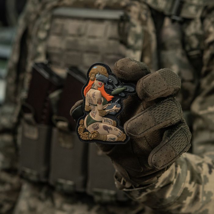 M-Tac нашивка Tactical girl №6 PVC redhead Hooligan Olive V1