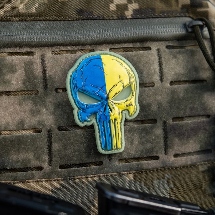Нашивка Punisher синьо-жовтий GID