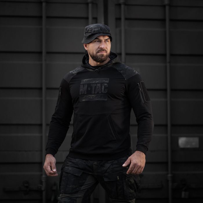 M-Tac кофта Hoodie Combat Black Edition Black Multicam