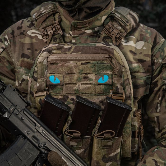 M-Tac нашивка Tiger Eyes Laser Cut (пара) Multicam/Blue/GID